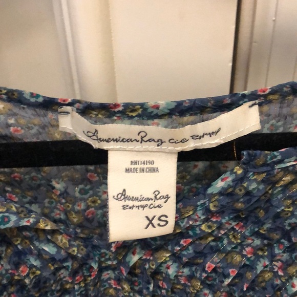 Blue floral top XS - Picture 3 of 6